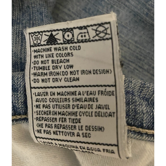 Moch-NY Jeans Womens 29x31 Light Acid Wash Raw Hem Button Up Cowgirl 90s Jeans - Picture 9 of 15